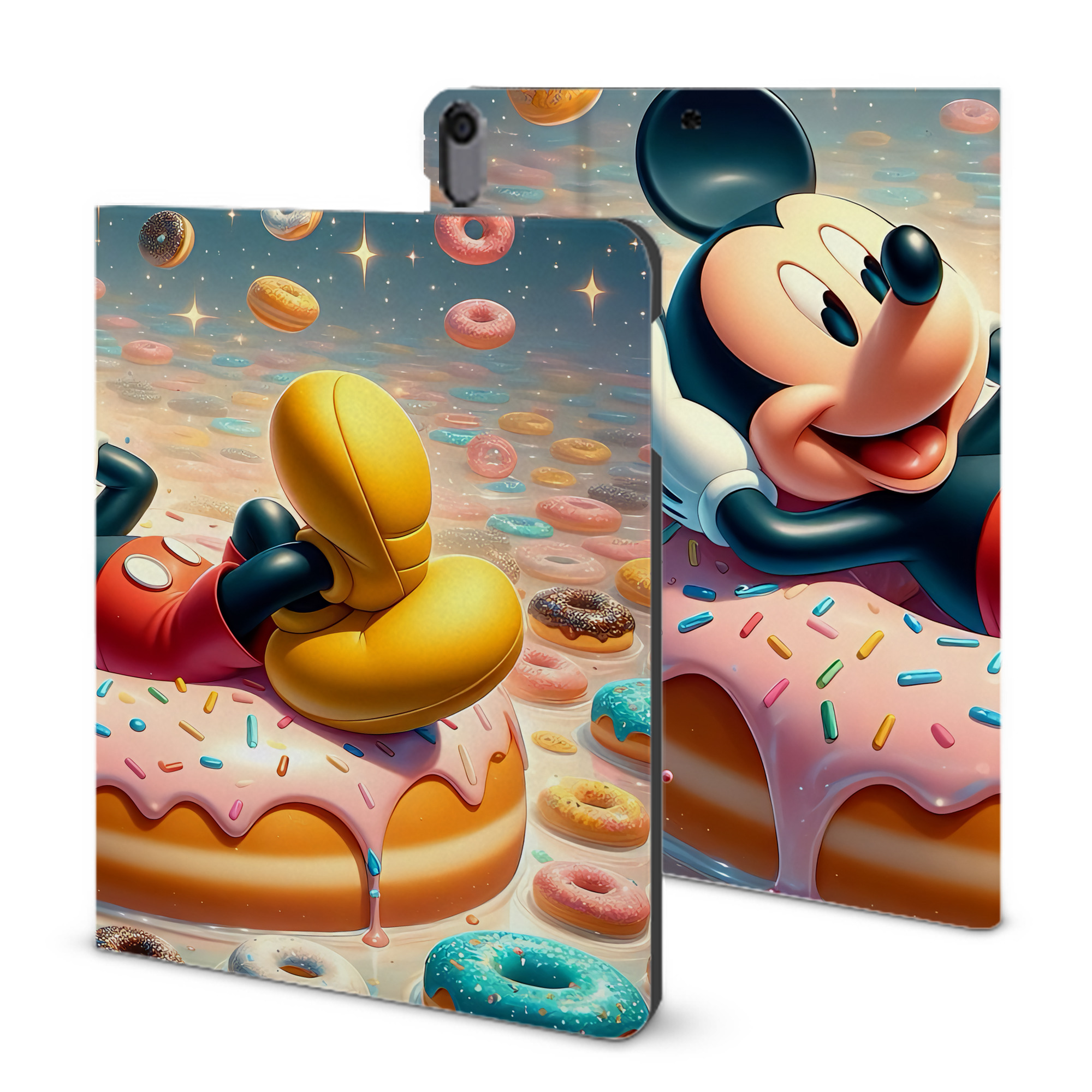 （画像用） ミッキーマウス Mickey Mouse IPad ケース ブック型 PUレザー TPU 耐衝撃 軽量 薄型 ペン収納なし 全面保護 IPad 各モデル対応